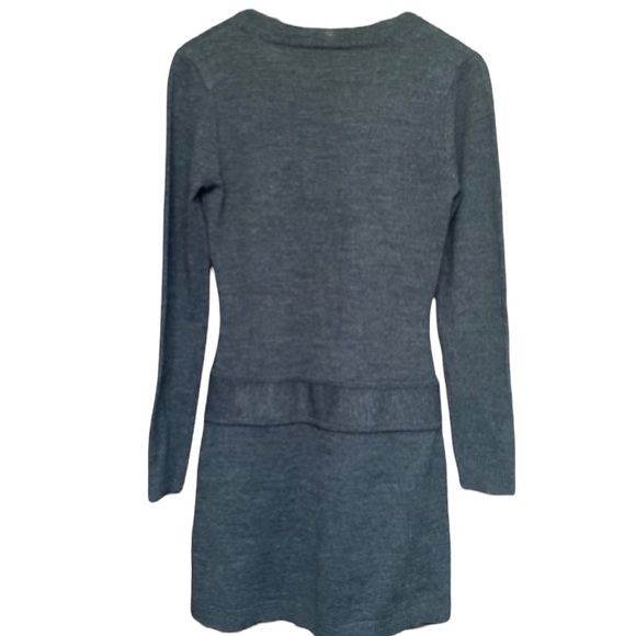 BCX Dress Juniors Gray 100% Acrylic A-Line Cable Knit Sweater Dress Size Large - Picture 4 of 8